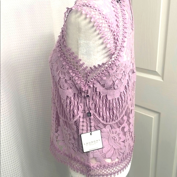 Landry Sleeveless Purple Lace Blouse Sz XS - Picture 5 of 11